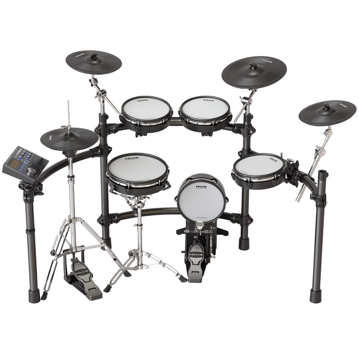 A moving hi-hat and a complete cymbal spread