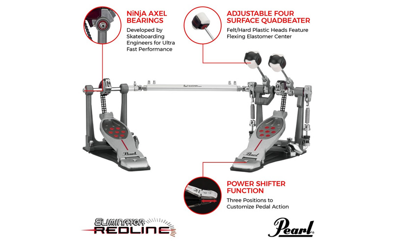 Pearl Eliminator Chain Drive Double Bass Drum Pedal - Black - product image