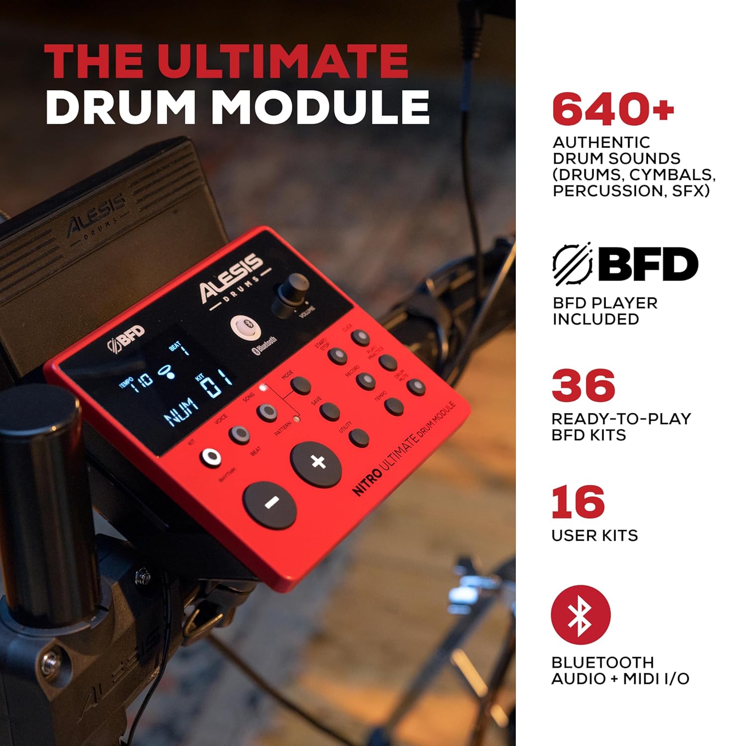 Alesis Nitro Ultimate Nine Piece Electronic Drum Kit With Mesh Heads - product image