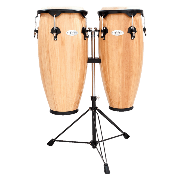 Toca 2300N Synergy Series Wood Conga Set with Stand - Natural - product image