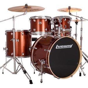 Ludwig Element Evolution 5-Piece Complete Drum Set with Hardware and Throne - Copper Sparkle