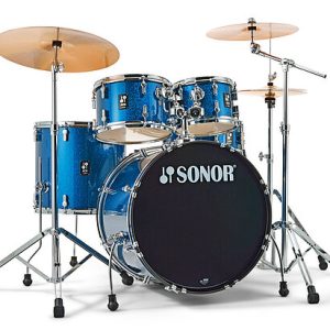 Sonor AQX Stage Blue Ocean Sparkle 5 Piece Complete Drum Set With Hardware