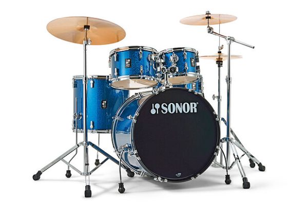 Sonor AQX Stage Blue Ocean Sparkle 5 Piece Complete Drum Set With Hardware - product image