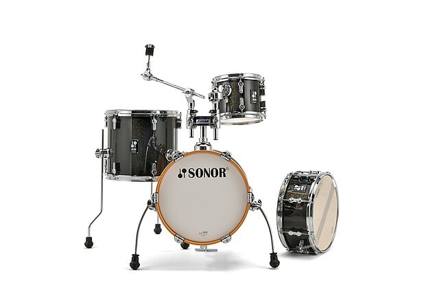 Sonor AQX Micro Black Midnight Sparkle 4pc Drumkit With Cymbal/Tom Holder - product image