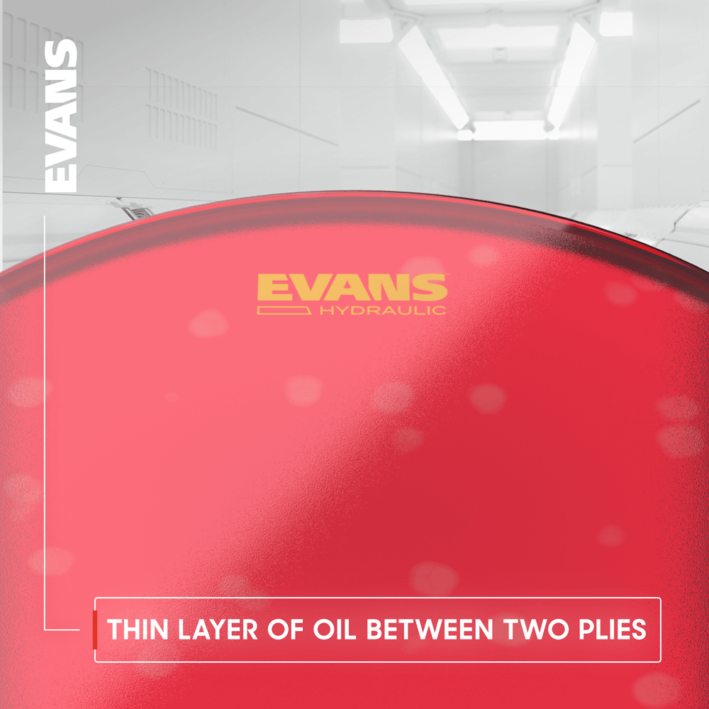 Evans BD22HR Hydraulic Red 22" Bass Drum Head - product image