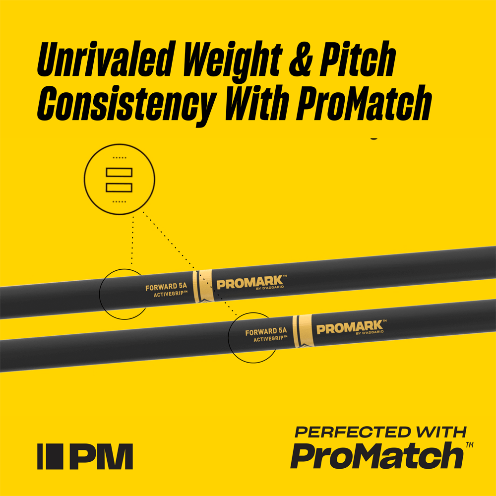 ProMark R5AAG Rebound 5A ActiveGrip Hickory Drumstick - product image