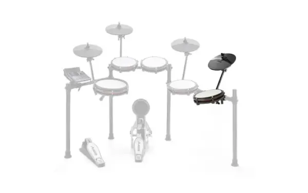 Alesis Nitro Max Expansion Pack tom pad and cymbal highlighted on a Nitro Max kit