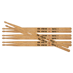 Four pairs of Vic Firth 5BT Terra drumsticks