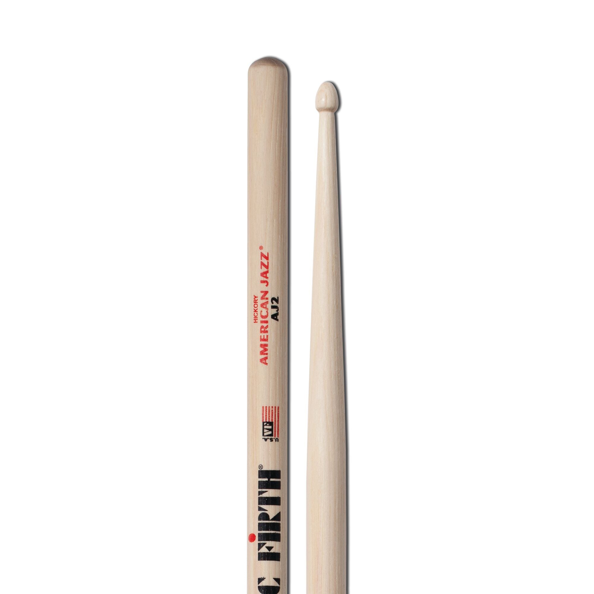 Vic Firth AJ2 Wood Tip American Jazz Drum Sticks profile and taper