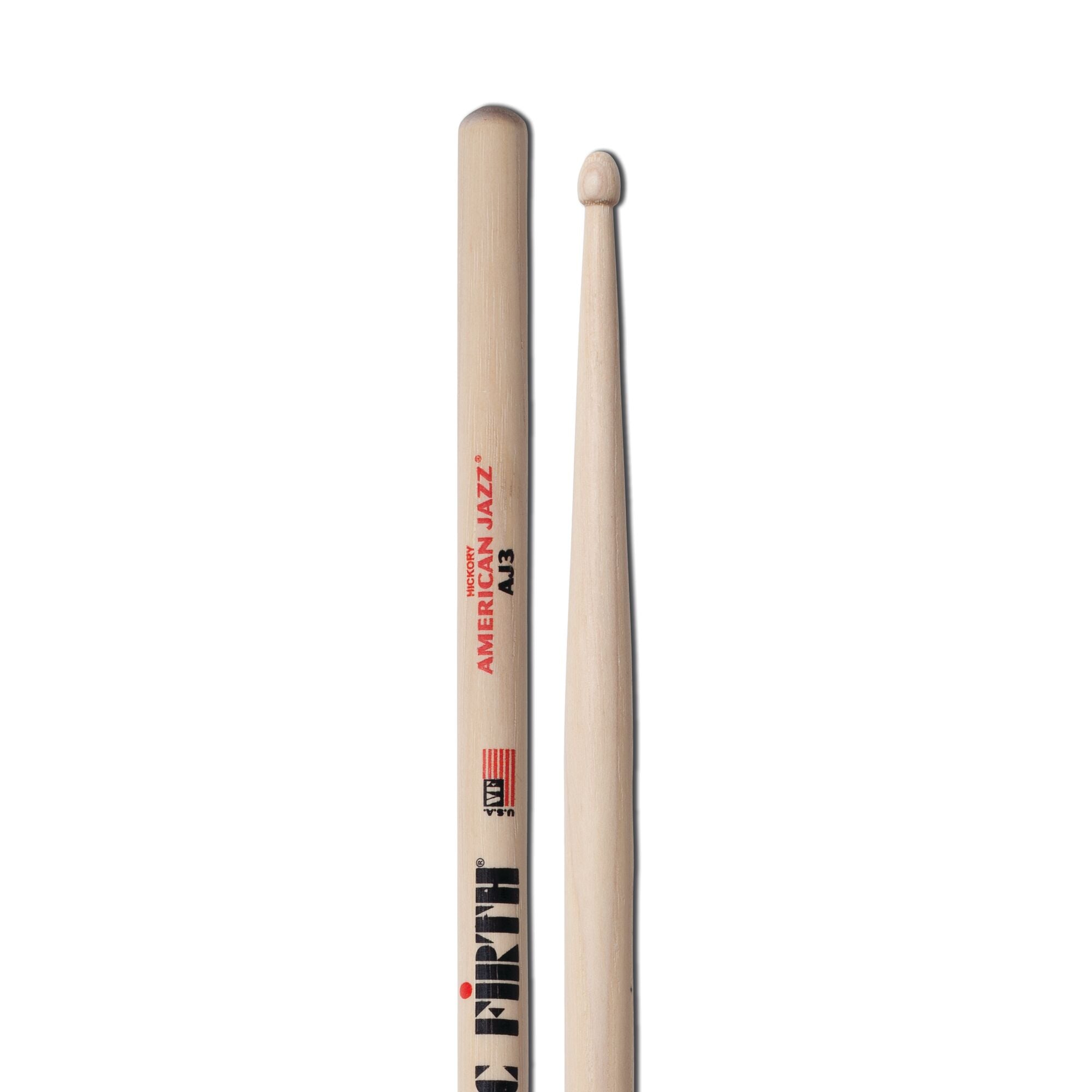 Vic Firth AJ3 Wood Tip American Jazz Drum Sticks profile and taper