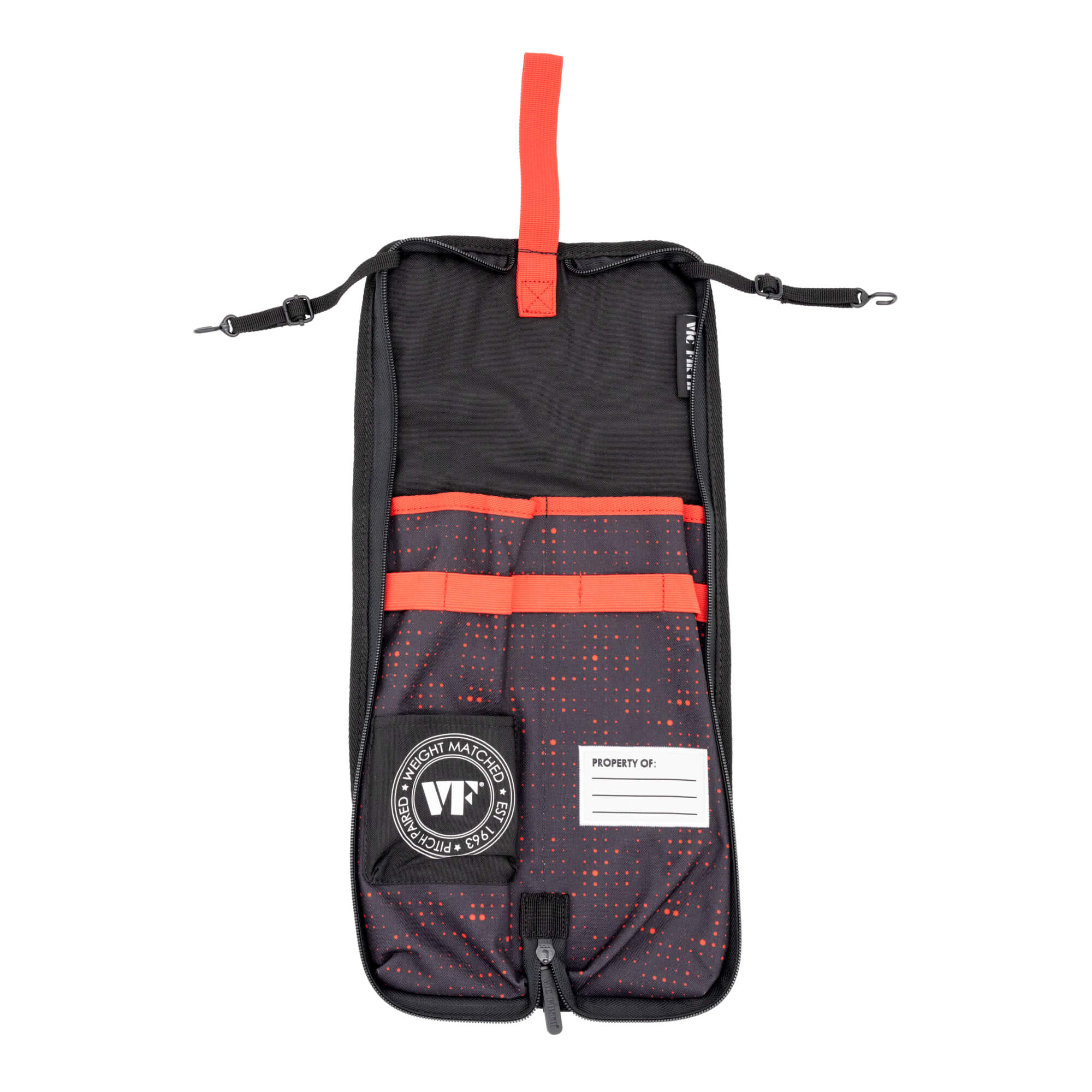 Vic Firth Essential Stick Bag – Red Dot, open interior